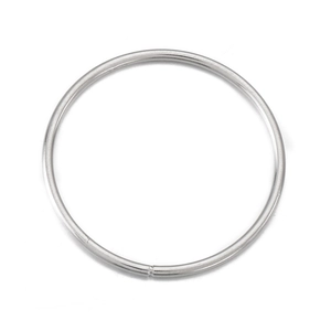 Anneau rond ouvert en acier inoxydable argenté poli pour la création de bijoux DIY