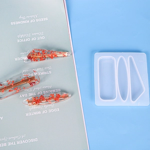 Molde de silicona DIY para horquillas con tres formas y clips con flores y pan de oro