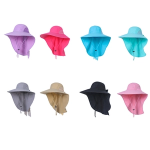 Women's UV protection sun hat with neck flap in eight colors and mesh ventilation