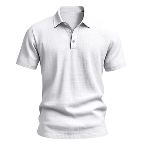 Detailed macro view of white linen polo shirt fabric texture and inner neck label