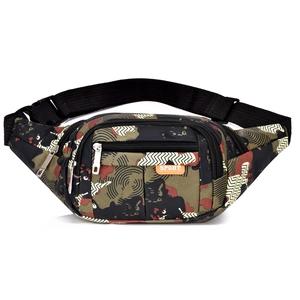 Waterproof camouflage tactical waist bag with adjustable strap and Sport logo patch