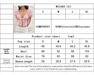 Maattabel voor roze crop top met veters met buste- en tailleafmetingen in centimeters