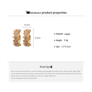 Detailed size specifications for 14K gold plated hoop earrings with pearls and zircons