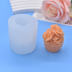 Cylindrical silicone mold set for DIY rose flower cupcakes and craft soap making