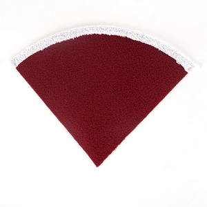 Christmas bouquet wrapping material in red and white lamb wool fabric with plush trim
