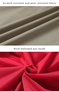 Detail of scratch-resistant fabric and breathable mesh lining of the baseball jacket