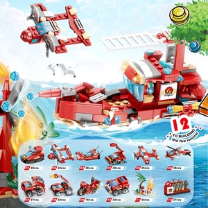 Building Blocks Fire Rescue Plastic Gashapon Capsule Toy Kids Educational DIY Construction Model