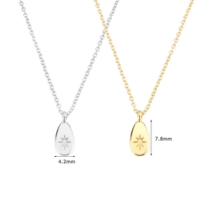 Detailed view of pear-shaped starburst pendants with 4.2mm by 7.8mm size dimensions