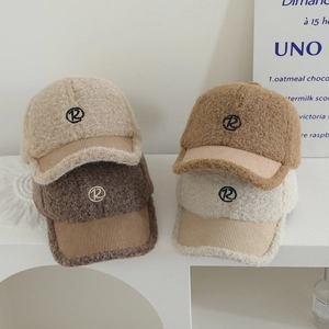 Cappello Da Baseball Per Bambini Pile Di Agnello Caldo Invernale Tesa In Velluto A Coste Ricamo Per Bambini