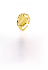 Detail view of irregular S925 silver 18K gold ring showing dimensions and weight 5.15g