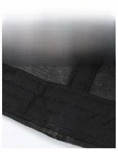 Detailed macro view showing the wide moisture-wicking sweatband and precision stitching inside