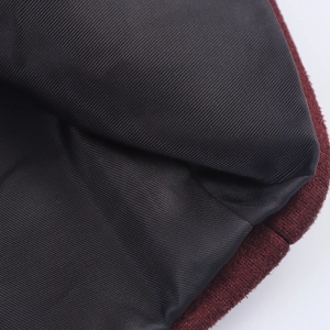 Women's British style faux suede oversized blazer coat in burgundy with black twill lining
