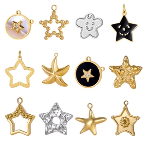 Pendentifs Étoile De Mer En Acier Inoxydable Charmes En Émail Rétro Pour La Fabrication De Bijoux Bricolage