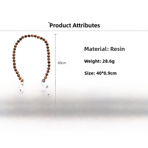 Detail showing resin tiger eye beaded necklace with 0.9cm beads and 40cm length