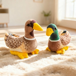 Realistic Mallard Duck Plush Toy Soft Simulation Mandarin Duck Stuffed Animal Doll Home Decor Comfort Gift For Kids