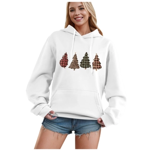 Christmas Hoodie Sweatshirt Polyester Fleece Pocket Drawstring Graphic Print Holiday Casual Festive For Men Women