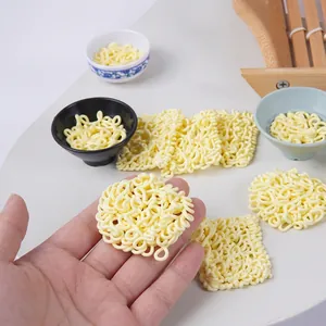 Realistic Miniature Instant Noodle Resin Dollhouse Food Play Accessories Handmade Tiny Ramen Model Props Yellow
