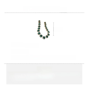 Detailed view of bohemian green rhinestone necklace with alloy material and dimensions