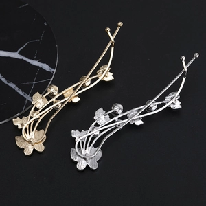 Elegant gold and silver hair clips featuring branch leaf and flower designs for women