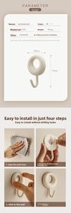 Detailed dimensions and four-step installation guide for star-moon adhesive wall hooks