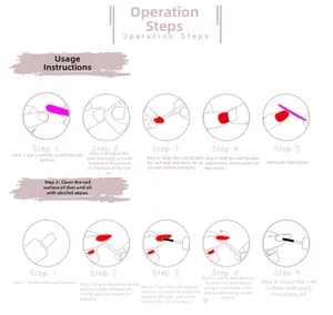 Step-by-step instructions for applying and removing white laser press-on nail patches