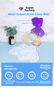 Stampo in silicone riutilizzabile per cornice foto cuore mamma incinta fai-da-te