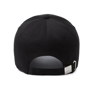 Classic black baseball cap with embroidered W logo and adjustable silver metal buckle back