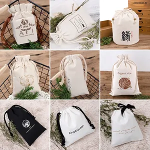 Eco-friendly canvas drawstring bags in various sizes and colors for versatile storage