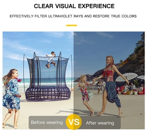 Comparison showing UV protection and color restoration effects of square blue light glasses