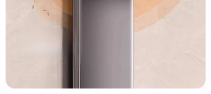 Macro shot of durable TPE material edge with smooth gray finish for kitchen organizers