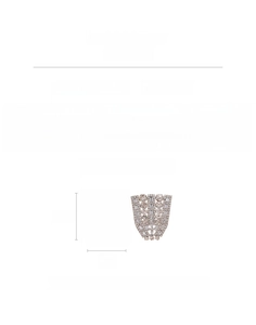 Détail des boucles d'oreilles éventail en zircon champagne de 4,5 cm de hauteur