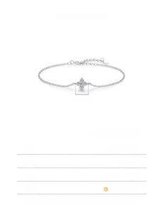Detailed size specifications for 925 sterling silver clover bracelet with zircon