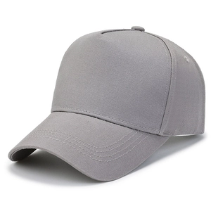 Minimalist grey cotton canvas baseball cap in plus size with a stylish curved brim