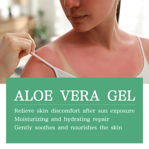 Soothing Aloe Vera Gel for sunburn relief and deep skin hydration moisturizing treatment