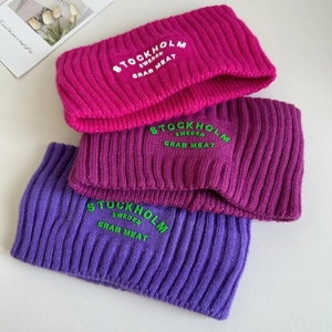 Stockholm Stickerei Gestricktes Stirnband Geripptes Elastisches Breites Haarband Winter Sport Ohrenschützer Damen