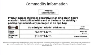 Detailed view of standing Christmas gnome dolls with stable weighted sand bases