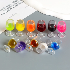 Miniature simulation wine glasses in eleven vibrant colors for creative DIY crafts
