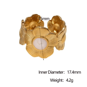 Détails de la bague marguerite plaquée or 18 carats, fleur de 15 mm et diamètre interne 17,4 mm