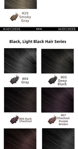 Multiple hair shadow powder shades including smoky gray and natural black for hairline