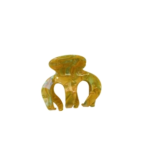 Amber marble acetate hair claw clip with Barrette la France lettering for high ponytails