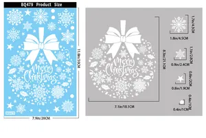 Spécifications de taille pour les autocollants de fenêtre flocon de neige et décorations Noël