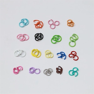 Colorful 1.2x8mm metal jump rings for DIY jewelry making in assorted painted finishes