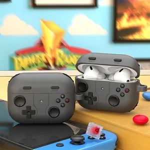 Retro game controller style silicone case for AirPods Pro in grey with console background