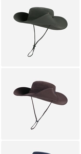 Detail view of wide brim sun hat with windproof drawstring and metal air vents