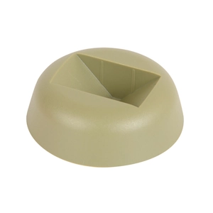 Dettaglio della base circolare beige per il supporto per gioielli in pellicola PE