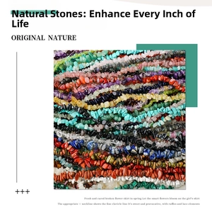 Detailed macro view of multi-color irregular natural gemstone chips for DIY jewelry