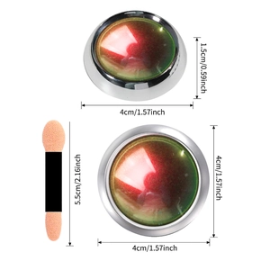 Nail art tool set with two round magnets and double-ended sponge applicator sticks
