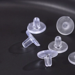 Fermoirs de boucles d'oreilles en silicone avec disque en or 18k pour bijoux DIY