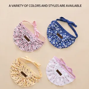 Bavaglino Per Animali Domestici Bandana Cotone Sciarpa Floreale Con Bordi A Balze Design Curvo Regolabile Per Cane Gatto