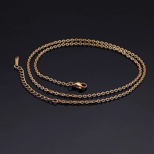 Elegant gold-plated stainless steel O-chain necklace with adjustable lobster clasp
